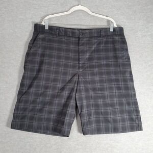 Tommy Armour Men Shorts 40 Gray Chino‎ Plaid Golf Pockets Casual